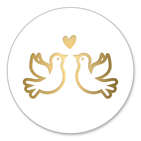 2 gouden duifjes met hartje